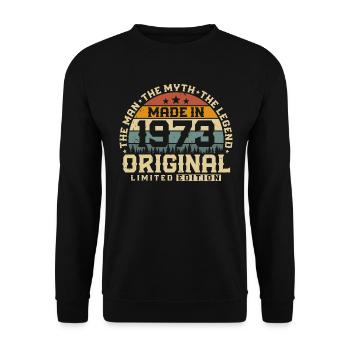 1973 Vintage né homme mythe légende - Sweat-shirt Unisexe - noir - Devant - Alina (178cm) & Michal (187cm)