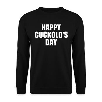 happy cuckold's day - cuckold - Sweat-shirt Unisexe - noir - Devant - Alina (178cm) & Michal (187cm)