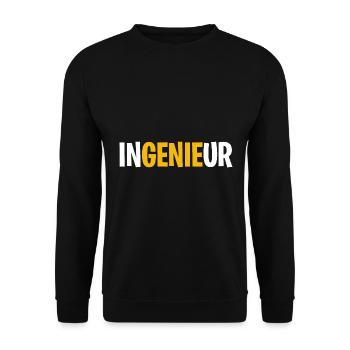 Ingenieur Genie Maschinenbau Lustig Witzig Student - Unisex Pullover - Schwarz - Vorne - Alina (178cm) & Michal (187cm)
