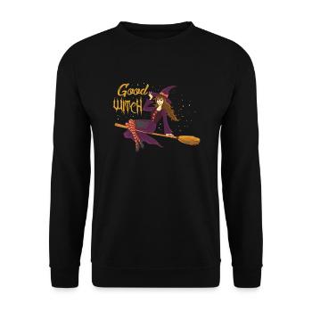 Halloween witch gift star broomstick magic - Unisex Sweatshirt - black - Front - Alina (178cm) & Michal (187cm)