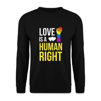 L'amour frais est un T-shirt de droits de l'homme - Sweat-shirt Unisexe - noir - Devant - Alina (178cm) & Michal (187cm)