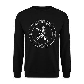 Kung- Fu China - Unisex Pullover - Schwarz - Vorne - Alina (178cm) & Michal (187cm)