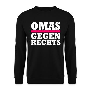 Omas gegen Rechts - Unisex Pullover - Schwarz - Vorne - Alina (178cm) & Michal (187cm)