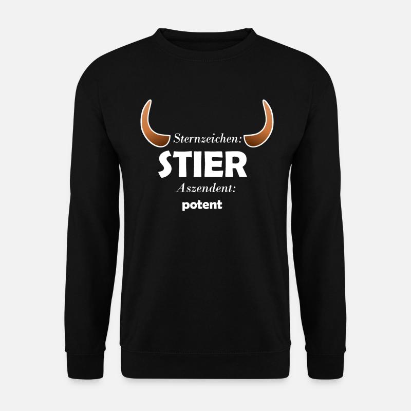Sternzeichen Stier potent - Unisex Pullover - Schwarz