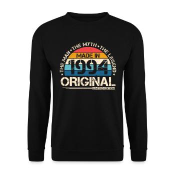 1994 Vintage Born Man Myth Legend - Sweat-shirt Unisexe - noir - Devant - Alina (178cm) & Michal (187cm)