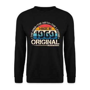 1969 Vintage Born Man Myth Legend - Sweat-shirt Unisexe - noir - Devant - Alina (178cm) & Michal (187cm)