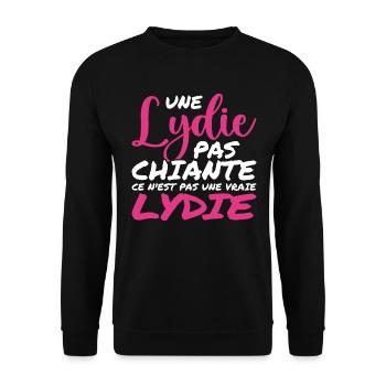 A not boring LYDIE is not a real LYDIE - Unisex Sweatshirt - black - Front - Alina (178cm) & Michal (187cm)