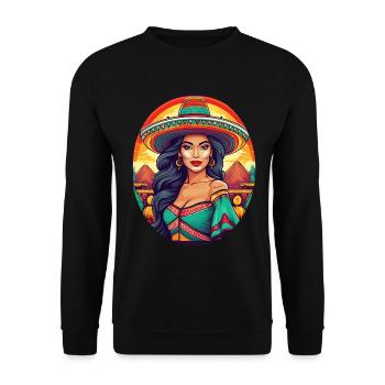 5 de Mayo Party Drinko de Mayo pretty Latina - Unisex Sweatshirt - black - Front - Alina (178cm) & Michal (187cm)