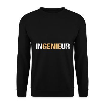 Ingenieur Genie Lustiges Maschinenbau Studenten - Unisex Pullover - Schwarz - Vorne - Alina (178cm) & Michal (187cm)