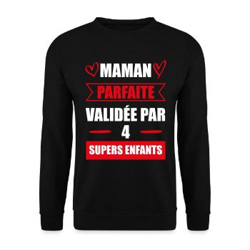 cadeau marrant maman parfaite validée enfants - Sweat-shirt Unisexe - noir - Devant - Alina (178cm) & Michal (187cm)