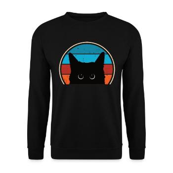 Funny Cat Look - Unisex Sweatshirt - black - Front - Alina (178cm) & Michal (187cm)