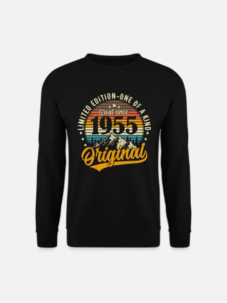 1955 Jahrgang Vintage Retro Geburtstag Geschenk - Unisex Pullover - Schwarz