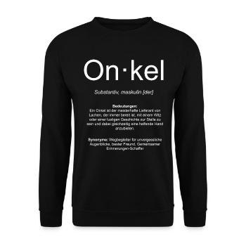 Definition Onkel Geschenk-Idee - Unisex Pullover - Schwarz - Vorne - Alina (178cm) & Michal (187cm)