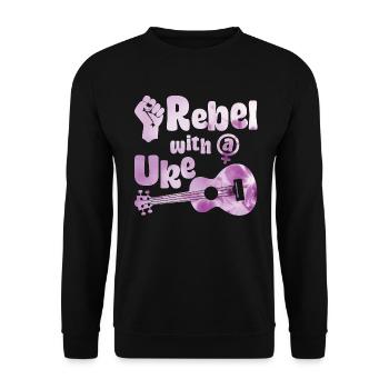 Féministe rebelle avec un uke - Sweat-shirt Unisexe - noir - Devant - Alina (178cm) & Michal (187cm)