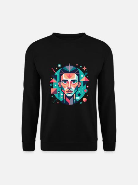 Geometric Face Portrait - Unisex Sweatshirt - black