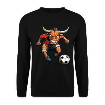 Bull Football - Unisex Sweatshirt - black - Front - Alina (178cm) & Michal (187cm)