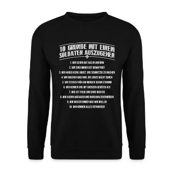 Bundeswehr Soldat Militär Daten - Unisex Pullover - Schwarz - Vorne - Alina (178cm) & Michal (187cm)
