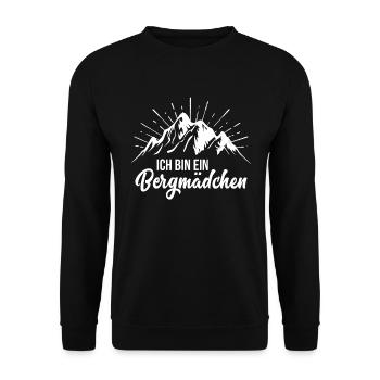 Bergmädchen Wandern Berge Bergsteigen Outdoor - Unisex Pullover - Schwarz - Vorne - Alina (178cm) & Michal (187cm)