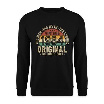 1984 Vintage né homme mythe légende - Sweat-shirt Unisexe - noir - Devant - Alina (178cm) & Michal (187cm)