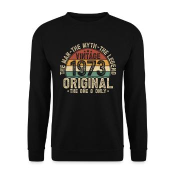 1973 Vintage né homme mythe légende - Sweat-shirt Unisexe - noir - Devant - Alina (178cm) & Michal (187cm)