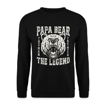 Papa Bear - Unisex Sweatshirt - black - Front - Alina (178cm) & Michal (187cm)