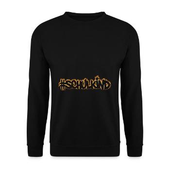 #schulkind brennt für die Schule - Unisex Pullover - Schwarz - Vorne - Alina (178cm) & Michal (187cm)