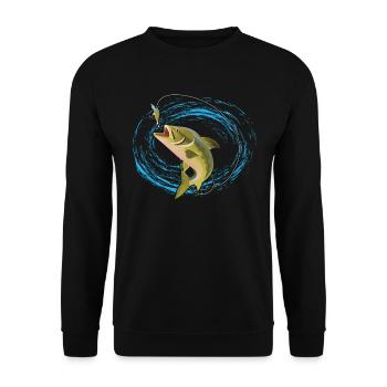 Ice Fishing Fisherman Fish North Fishing Gift - Unisex Sweatshirt - black - Front - Alina (178cm) & Michal (187cm)