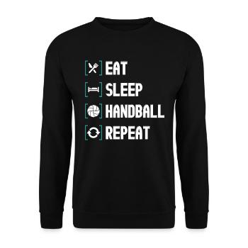 Handball Ball Sports Handball Gift - Unisex Sweatshirt - black - Front - Alina (178cm) & Michal (187cm)