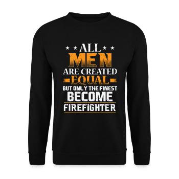 Feuerwehrmann - Unisex Pullover - Schwarz - Vorne - Alina (178cm) & Michal (187cm)