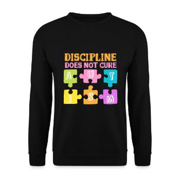 Discipline does not cure autism - Unisex Sweatshirt - black - Front - Alina (178cm) & Michal (187cm)