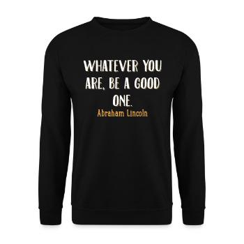 Citation de Lincoln - Sweat-shirt Unisexe - noir - Devant - Alina (178cm) & Michal (187cm)