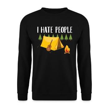 Tente je déteste les gens - Sweat-shirt Unisexe - noir - Devant - Alina (178cm) & Michal (187cm)