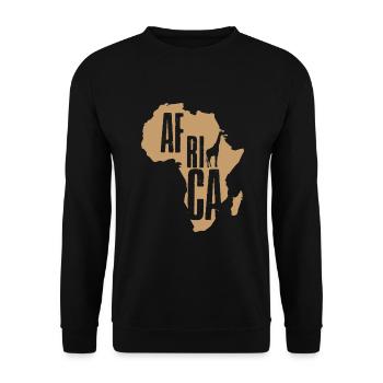 Kontinent Afrika Giraffe - Unisex Pullover - Schwarz - Vorne - Alina (178cm) & Michal (187cm)