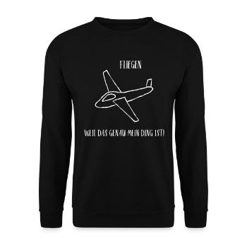 Flugzeug - Fliegen Weil Das Genau Mein Ding Ist - Unisex Pullover - Schwarz - Vorne - Alina (178cm) & Michal (187cm)