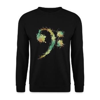 Bass Clef Retro - Cadeau d'amateurs de musique drôle - Sweat-shirt Unisexe - noir - Devant - Alina (178cm) & Michal (187cm)