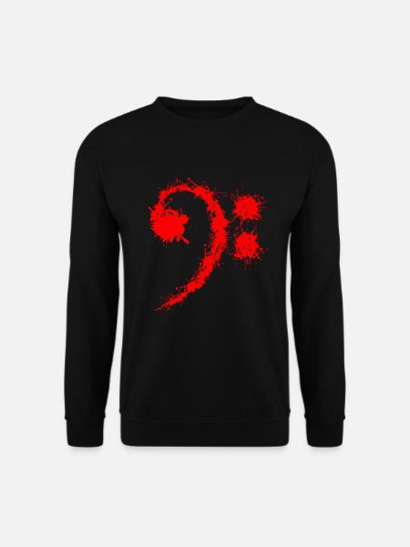 Bass Clef Red - Lustiges Musikliebhabergeschenk - Unisex Pullover - Schwarz