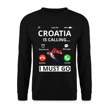 Drapeau de la Croatie Adriatique Zagreb Drapeau croate - Sweat-shirt Unisexe - noir - Devant - Alina (178cm) & Michal (187cm)