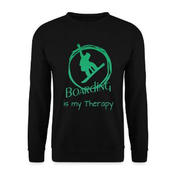 Boarding is my Therapy - Snowboard -Boarden - Unisex Pullover - Schwarz - Vorne - Alina (178cm) & Michal (187cm)