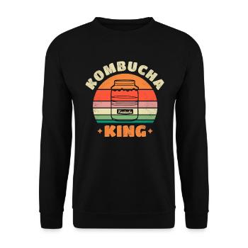 Kombucha King - Unisex Pullover - Schwarz - Vorne - Alina (178cm) & Michal (187cm)