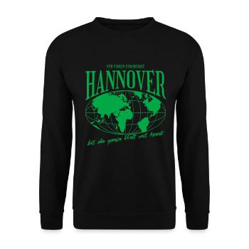 Hannover Heimat Fußball Geschenk - Unisex Pullover - Schwarz - Vorne - Alina (178cm) & Michal (187cm)