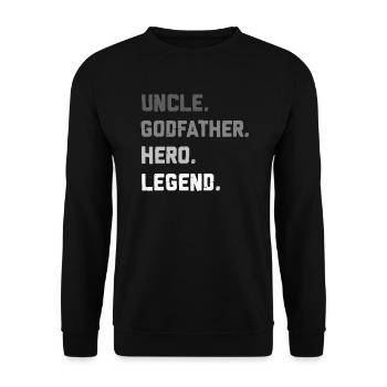 Uncle godfather hero legend - Unisex Sweatshirt - black - Front - Alina (178cm) & Michal (187cm)