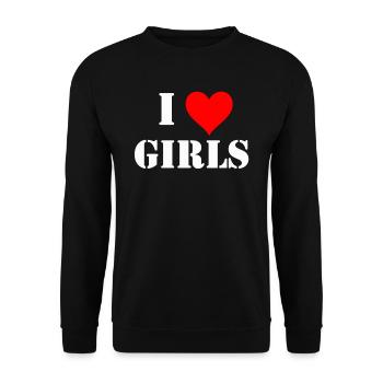 J'AIME LES FILLES - Sweat-shirt Unisexe - noir - Devant - Alina (178cm) & Michal (187cm)