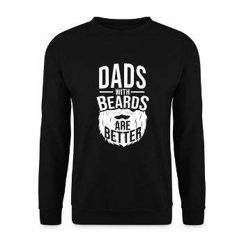 Vater Papa Bärte Bart Bartig Schnurbart Dad - Unisex Pullover - Schwarz - Vorne - Alina (178cm) & Michal (187cm)
