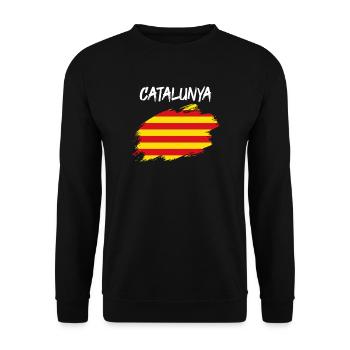 Catalonia Flag Flag Catalan Barcelona - Unisex Sweatshirt - black - Front - Alina (178cm) & Michal (187cm)