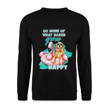 Flamingo Golden Retriever Spruch | Yolo-Artwork - Unisex Pullover - Schwarz - Vorne - Alina (178cm) & Michal (187cm)