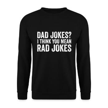 Papa Witze Ich denke du meinst Rad Witze Vintage - Unisex Pullover - Schwarz - Vorne - Alina (178cm) & Michal (187cm)