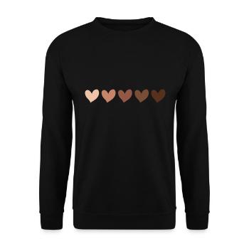 End Racism shirt Black lives matter Hearts - Unisex Sweatshirt - black - Front - Alina (178cm) & Michal (187cm)