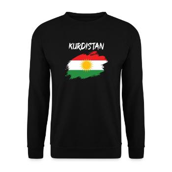Kurdistan kurdisch Fahne Flagge - Unisex Pullover - Schwarz - Vorne - Alina (178cm) & Michal (187cm)