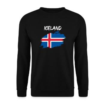 Islande drapeau insigne islandais - Sweat-shirt Unisexe - noir - Devant - Alina (178cm) & Michal (187cm)