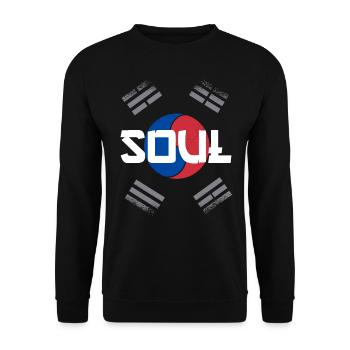 Corée du Sud drapeau Asie - Sweat-shirt Unisexe - noir - Devant - Alina (178cm) & Michal (187cm)